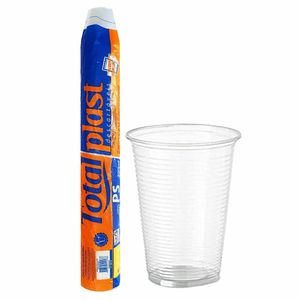 Copo Descartável Transparente Água 200 ml PS 0210 Totalplast - 100UN