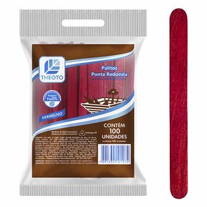 Palito Escolar Arredondado Vermelho 51608 Theoto - 100UN