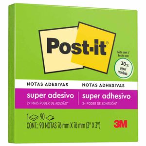 Bloco Adesivo Post-it Verde Limeade 90 Folhas 018 | BL | 3M