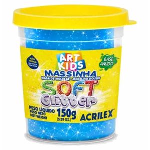 Massa para Modelar Soft Glitter 150g Azul 204 Acrilex - UN