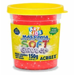 Massa para Modelar Soft Glitter 150g Vermelho 205 Acrilex - UN