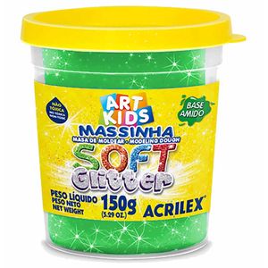 Massa para Modelar Soft Glitter 150g Verde 206 Acrilex - UN