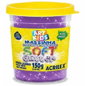 Massa para Modelar Soft Glitter 150g Violeta 207 Acrilex - UN