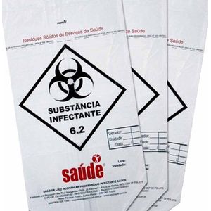 Saco Lixo Hospitalar 30 Litros 59x62 Branco M3 0814 Papelial - 100UN