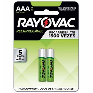 Pilha AAA Recarregável 600MAH LD724-2BR Rayovac - 2UN