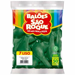 Bola de Soprar Nº 7 Verde Folha 50UN | PCT | Balões São Roque