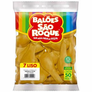 Bola de Soprar Nº 7 Amarelo Ocre 50UN | PCT | Balões São Roque
