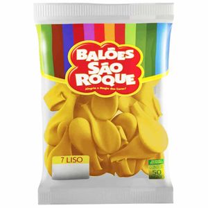 Bola de Soprar Nº 7 Amarelo Ocre 50UN | PCT | Balões São Roque
