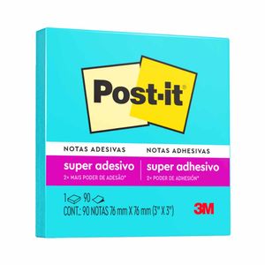Bloco Adesivo Post-it Azul Eletric 90 Folhas 246 3m - BL