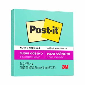 Bloco Adesivo Post-it Azul Aqua 90 Folhas 196 3m - BL