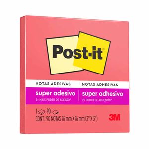 Bloco Adesivo Post-it Rosa Poppy 90 Folhas 204 3m - BL