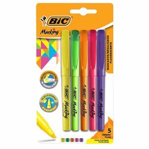 Caneta Marca Texto Brite Liner Cores 904092 Bic - 5UN