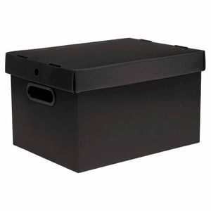 Caixa Organizadora Grande Prontobox Lisa Preta 7012 Polycart - UN