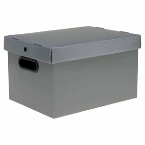 Caixa Organizadora Grande Prontobox Lisa Cinza 7012 Polycart - UN