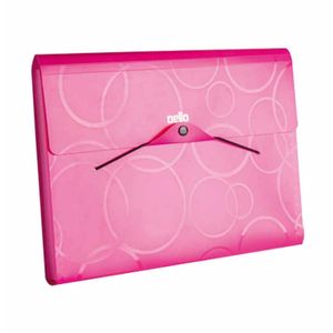 Pasta Sanfonada Plastica A4 12Div Smile Rosa Dello - UN