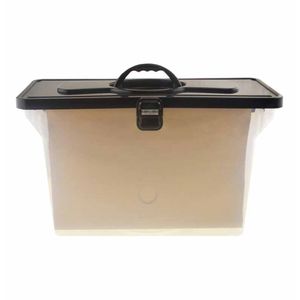 Maleta Plastica Cristal Tampa Preta com 6 Pastas Suspensa Kraft 0332.P / Kit / Dello