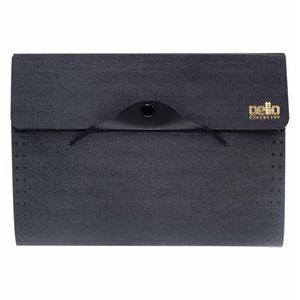 Pasta Sanfonada Aba Elástico Duplicata 12 Divisórias Executive Preto 6081 Dello - UN