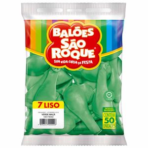 Bola de Soprar Nº 7 Verde Maçã 50UN | PCT | Balões São Roque