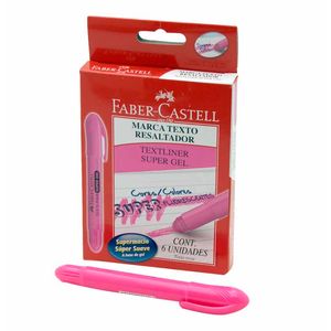 Caneta Marca Texto Gel Rosa Supersoft 5728 Faber-castell - 6UN