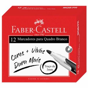 Pincel para Quadro Branco Preto 7387 Faber-castell - 12UN