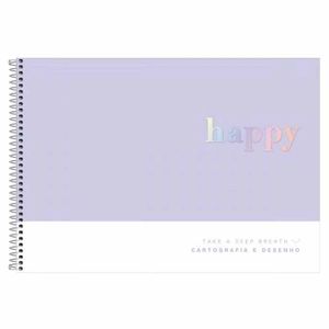Caderno de Cartografia sem Seda 80 Folhas Happy Sortido 306291 Tilibra - 4UN