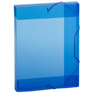 Pasta Plástica Aba Elástica Ofício 4cm Azul A40 0333 Plascony - 10UN