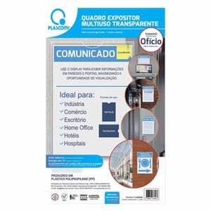 Quadro Aviso Multiuso Plástico Ofício Cristal 976 Plascony - UN