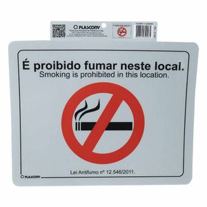 Adesivo Sinalizador 25x20cm Proibido Fumar 1161 Plascony - UN