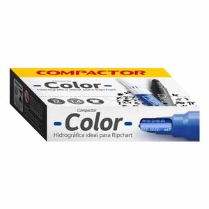 Pincel Hidrográfico Color Azul Escuro 5001 Compactor - 12UN