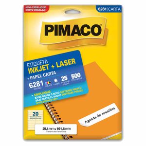 Etiqueta 6281 25x101mm Inkjet Laser 500 Pimaco - 25FL