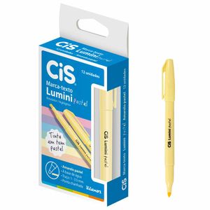 Caneta Marca Texto Amarelo Pastel Lumini 5699 Cis - 12UN