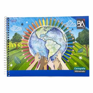 Caderno de Cartografia Espiral 48 Folhas Basic Art 01005 Jandaia - 10UN