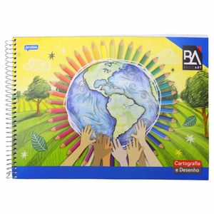 Caderno de Cartografia Espiral Flexível 96 Folhas Basic Art 00430 Jandaia - 5UN