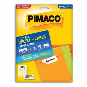 Etiqueta 6089 16x44mm Inkjet Laser 600 Pimaco - 10FL
