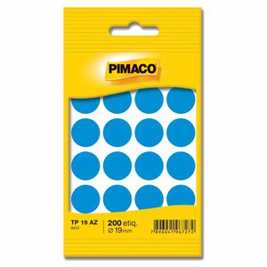 Etiqueta Redonda TP-19 19mm Azul 200 1717 Pimaco - 10FL