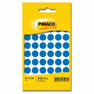 Etiqueta Redonda TP-12 12mm Azul 210 6595 Pimaco - 5FL
