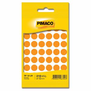 Etiqueta Redonda TP-12 12mm Laranja 210 6596 Pimaco - 5FL