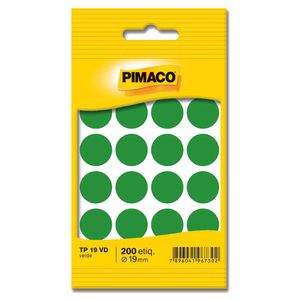 Etiqueta Redonda TP-19 19mm Verde 200 Pimaco - 10FL