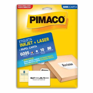 Etiqueta 6095 59,2x85,7mm Inkjet Laser 4795 Pimaco - 10FL
