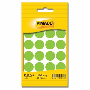 Etiqueta Redonda TP-19 19mm Verde 100 Pimaco - 5FL