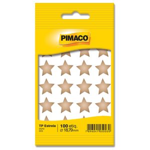 Etiqueta Adesiva Estrela Ouro 100 Pimaco - 5 folhas 5261 Pimaco - 5FL