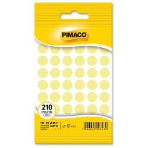 Etiqueta TP-12 Amarelo Pastel com 210 unidades 0818 Pimaco - 5FL
