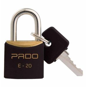 Cadeado 20mm Latão com Chave Preto 6394 Pado - UN