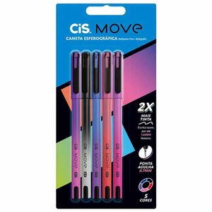 Caneta Esferográfica Move 0,7 mm Cores 520675 Cis - 5UN