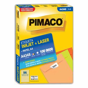 Etiqueta A4348 17x31mm Inkjet Laser 9600 Pimaco - 100FL