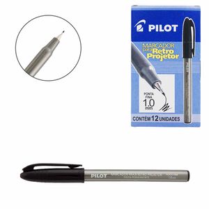 Caneta Permanente para CD/DVD 1.0 mm Preto 1430 Pilot - 12UN