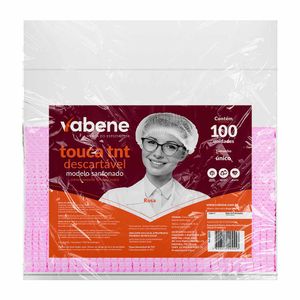 Touca Descartável TNT Rosa 6747 Vabene - 100UN