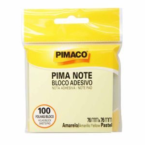 Bloco Adesivo 7,6cm Amarelo Pastel 100 folhas / bloco / Pimaco