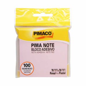 Bloco Adesivo 7,6cm Rosa Pastel 100 folhas / bloco / Pimaco
