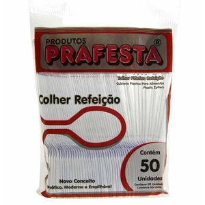 Colher Descartável Refeição Cristal 7030 Prafesta - 50UN